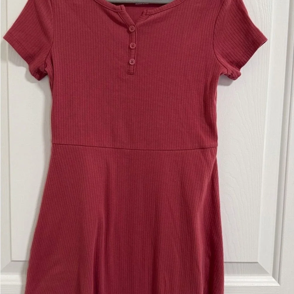 Art Class‎ Ribbed Knit Skater Henley Dress, Size M (8)